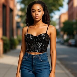 Sequin corset top-small NWOT